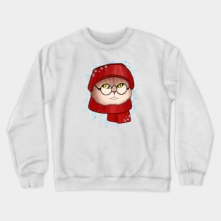 Winter cat in a hat Crewneck Sweatshirt